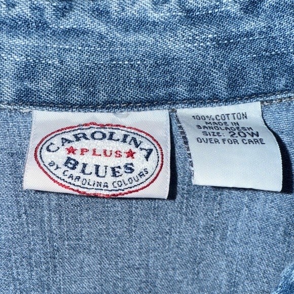 Carolina Blues 100% cotton button up blouse - Picture 2 of 5